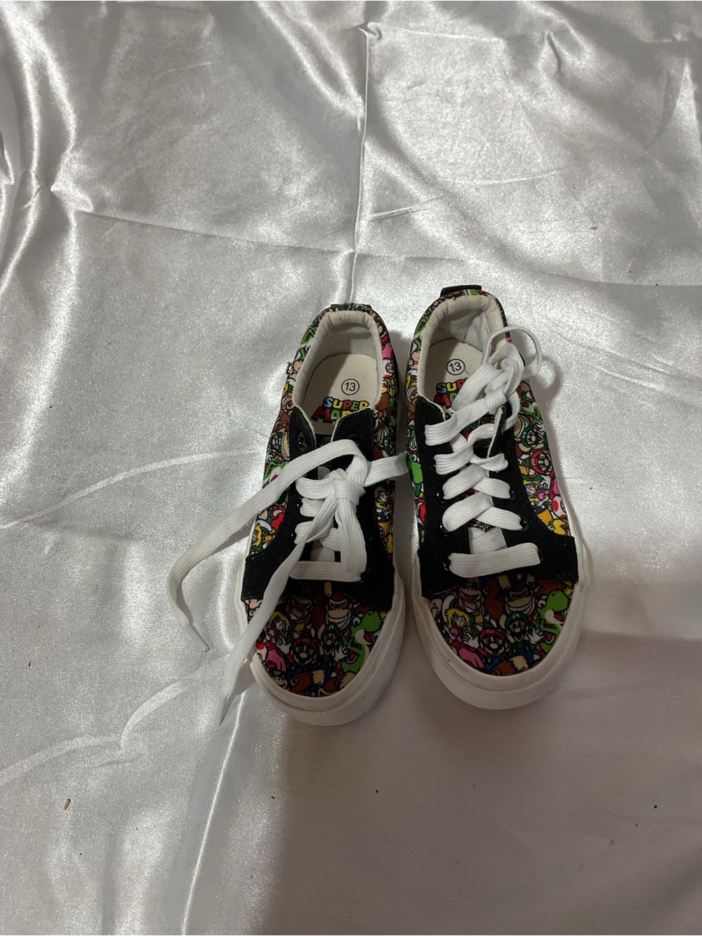 Kids' Colorful Cartoon Print Lace-Up Sneakers